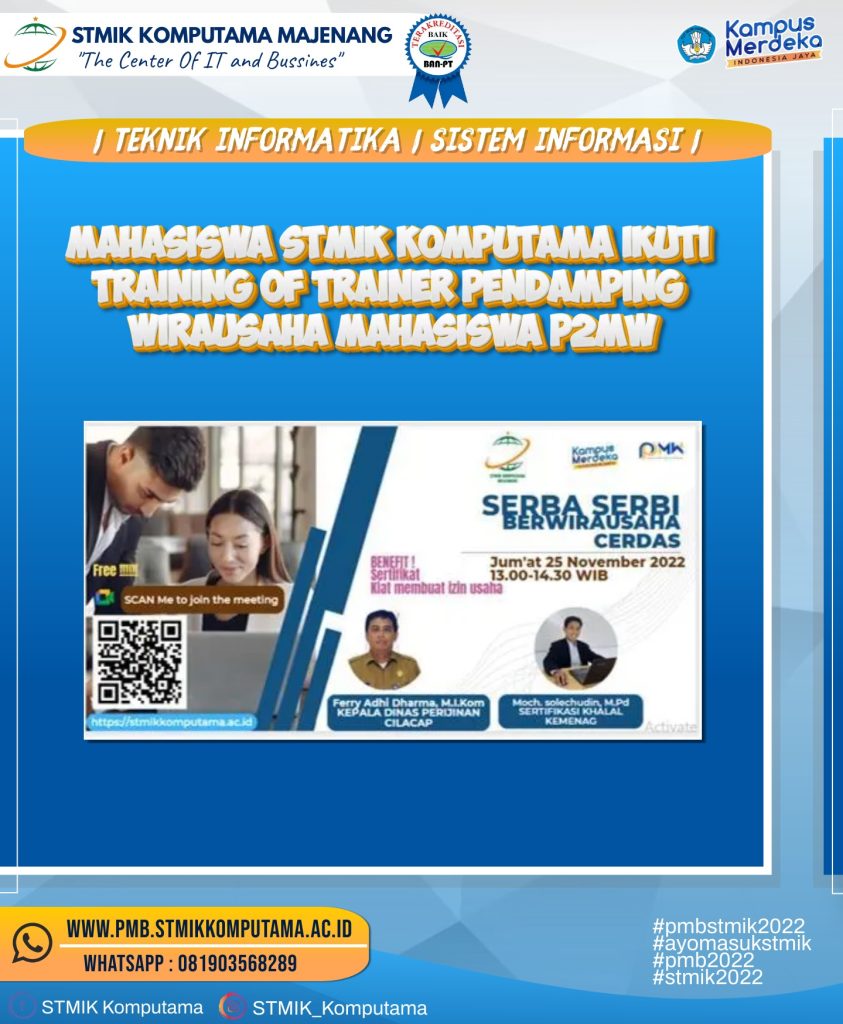 Mahasiswa STMIK Komputama Ikuti Training of Trainer Pendamping Wirausaha Mahasiswa P2MW