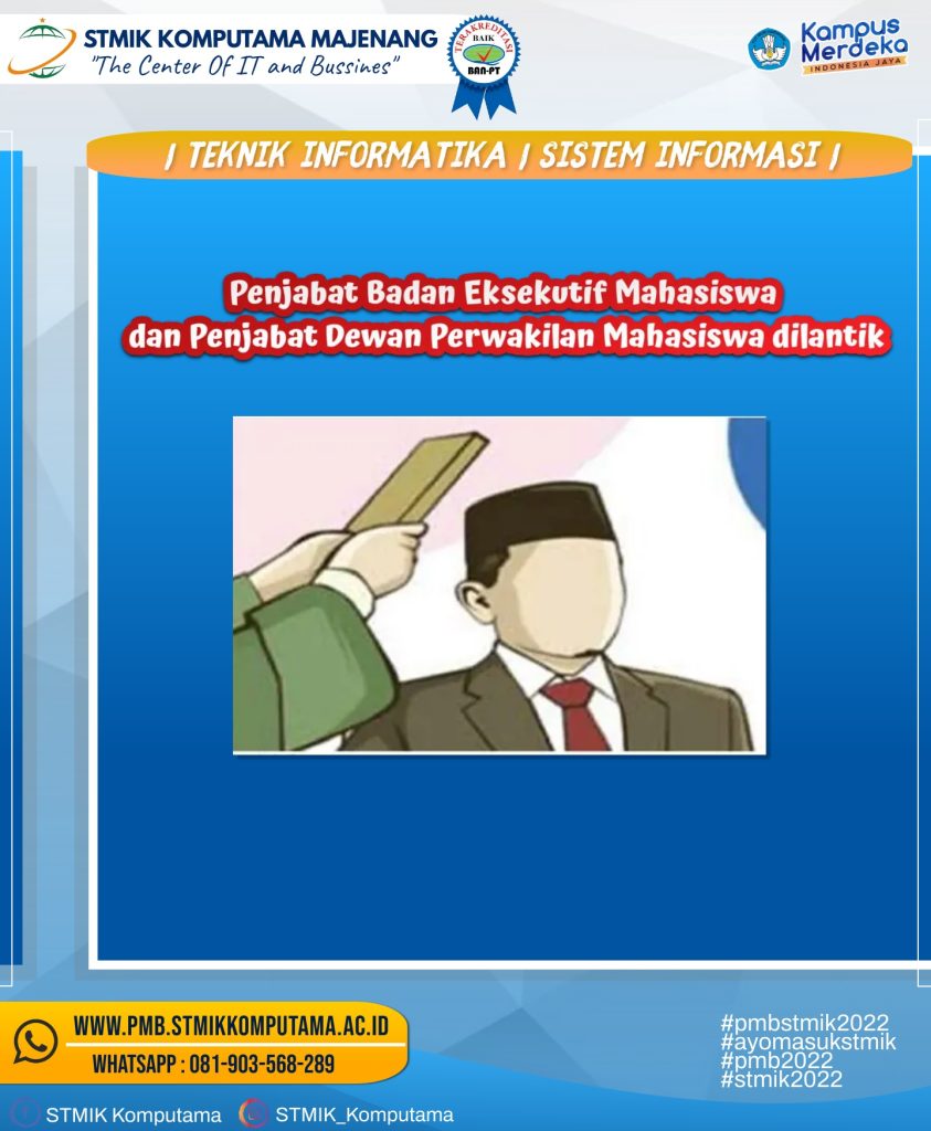 Penjabat Badan Eksekutif Mahasiswa dan Penjabat Dewan Perwakilan Mahasiswa dilantik