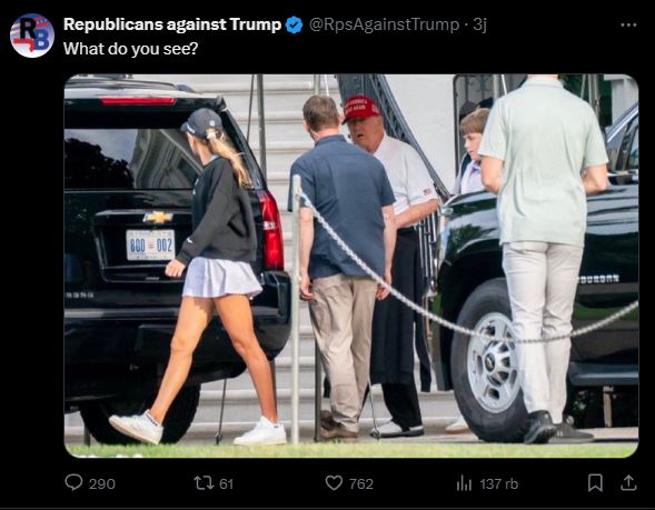 Presiden AS Donald Trump Dikabarkan Meninggal, Eh.. Nongol dengan Cucunya di Lapangan Golf